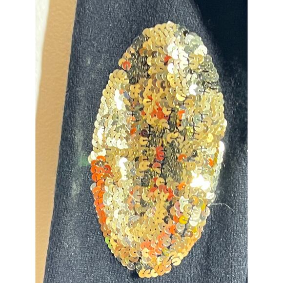 Wyse London Black 100% Cashmere Gold Sequin Elbow Patch Sweater 2 US 6 UK 10 - Picture 7 of 7